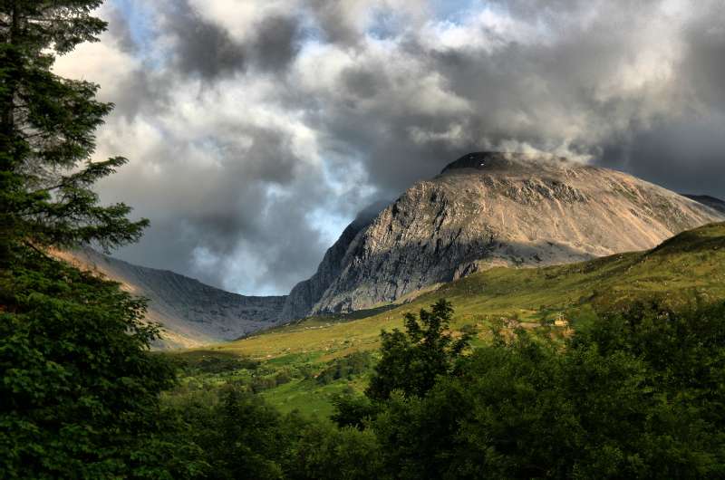 View of Ben Nevis on the Ben Nevis Walk in Scotland