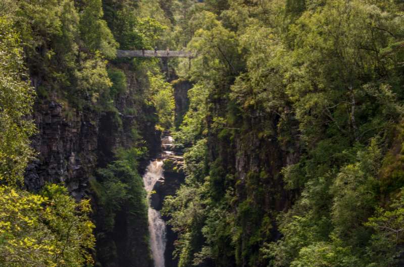 Bridge at the Measach Falls in Scotland