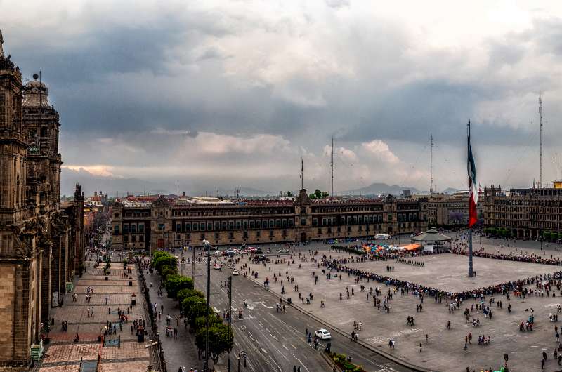 Tenochtitlan, former center of the Aztec Empire, Mexico