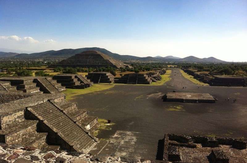 Teotihuacan, city with Aztec pyramids and temples 