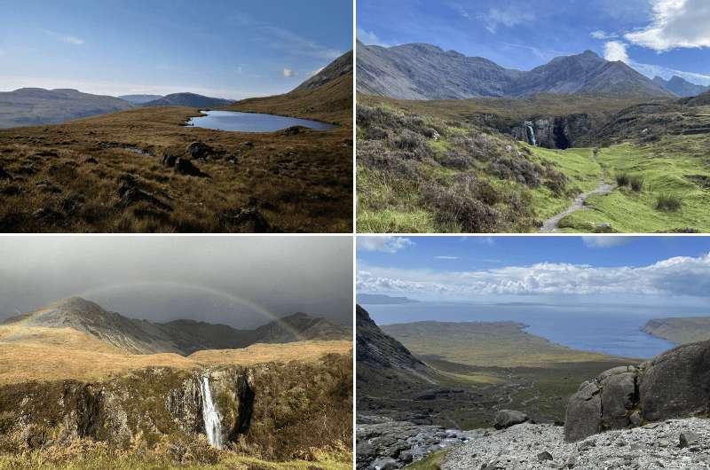 Views of the Cuillin and lakes from the hike, Isle of Skye hikes