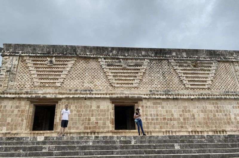 Ball court in Uxmal, Mayan city in Mexico