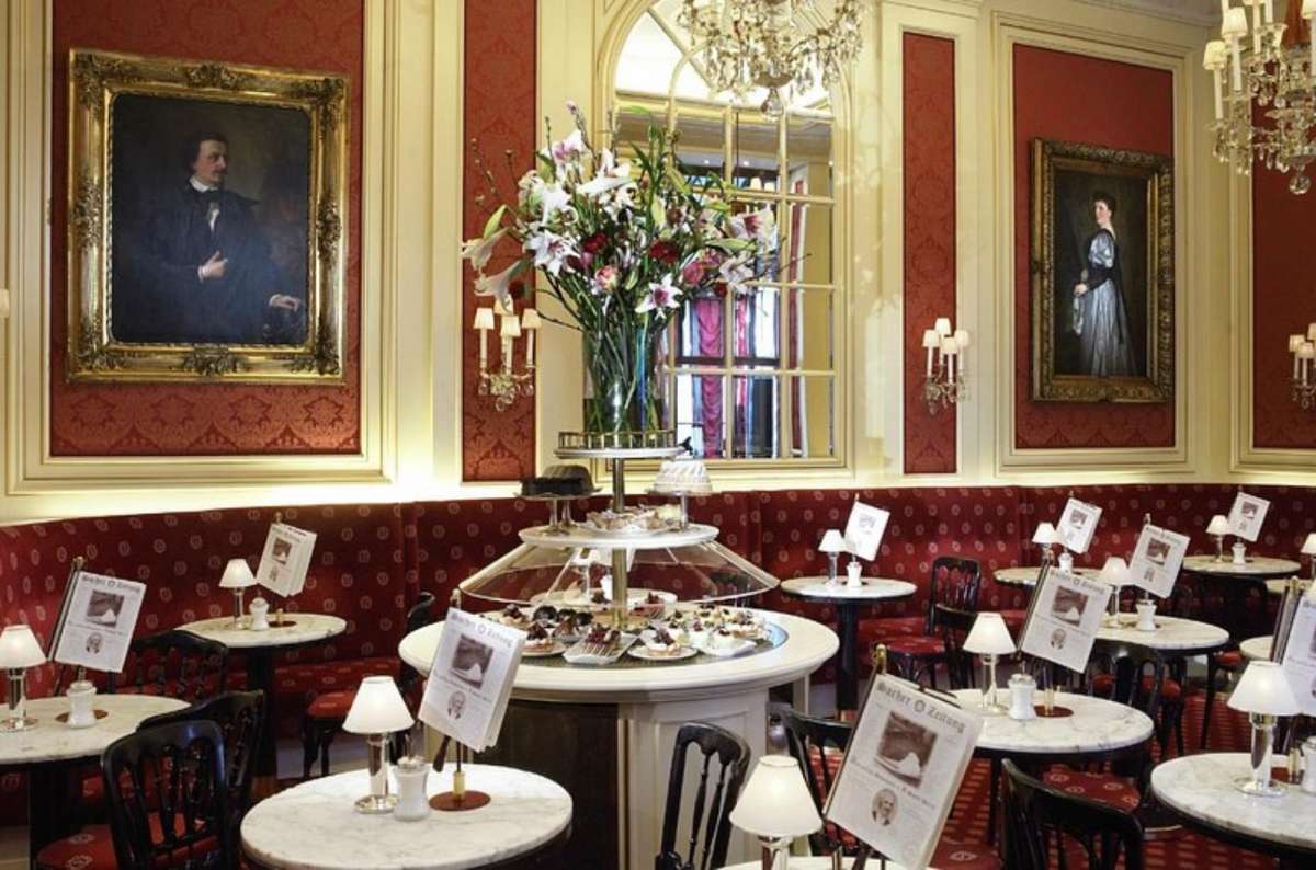 interior of Café Sacher in Vienna