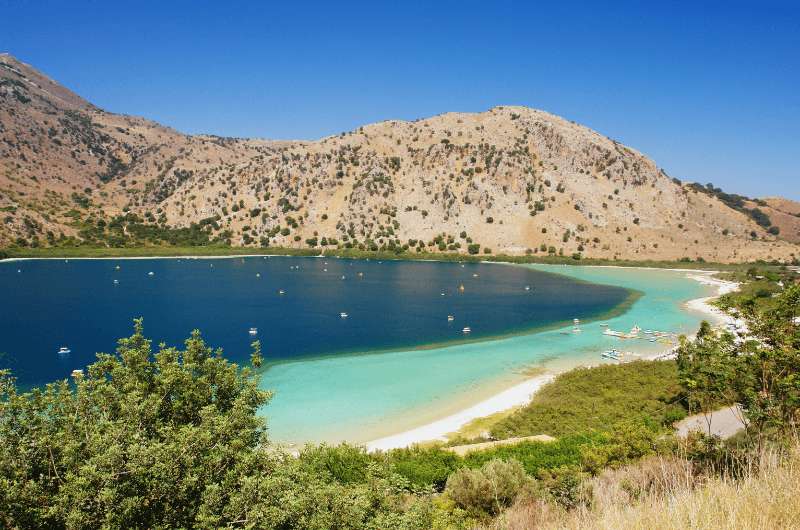 Lake Kournas in Crete, Greece