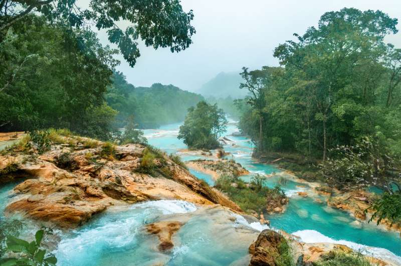 Agua Azul Waterfalls in Chiapas, Mexico