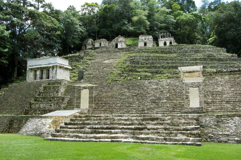 Ancient ruins in Bonampak, a Mayan city in Chiapas