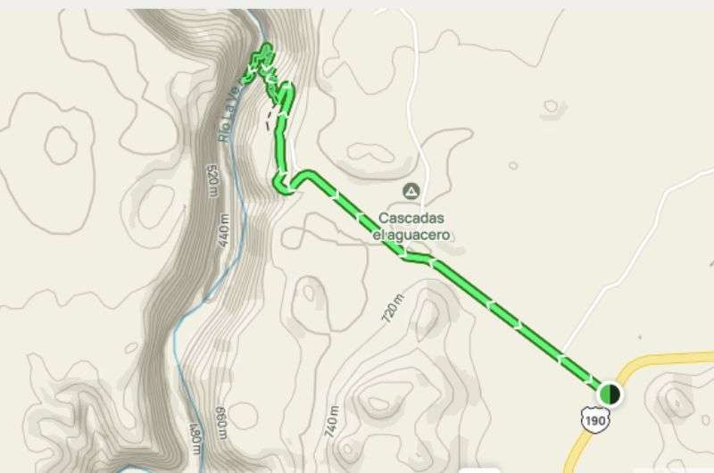 Map: How to get to El Aguacero (Chiapas, Mexico)
