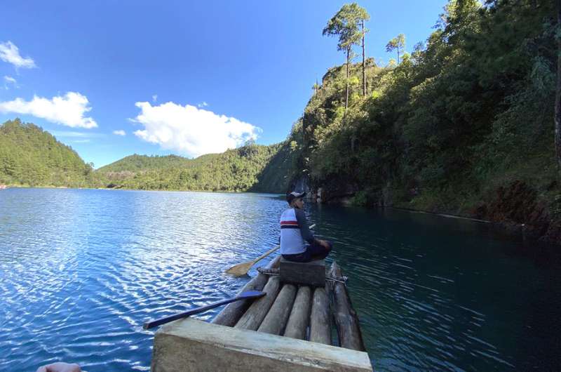 paddling a raft as a Chiapas activity