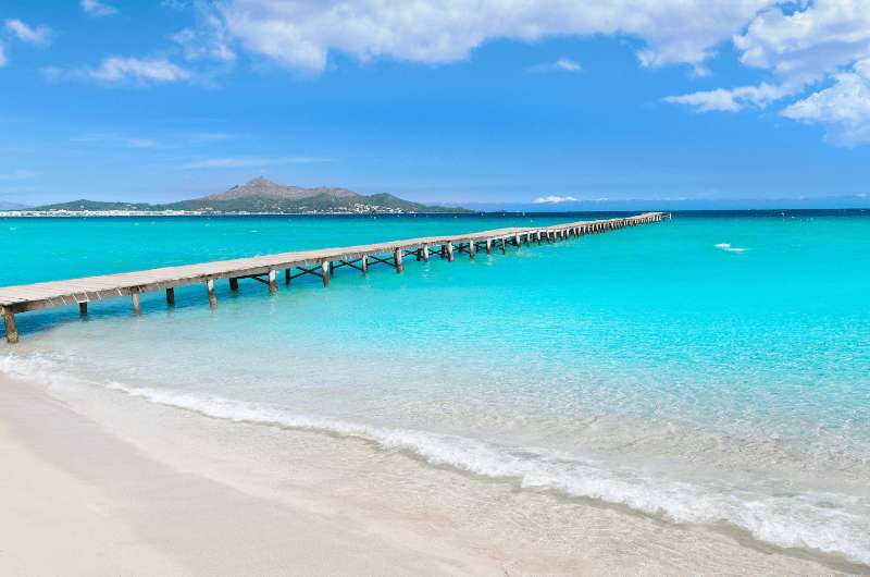 The white sand at Muro Beach, Mallorca