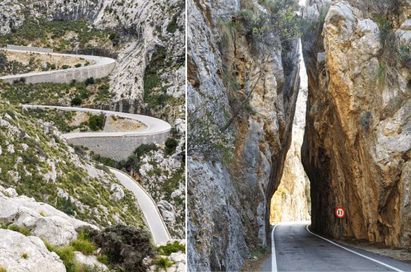 View of the road down to Sa Calobra, Mallorca 