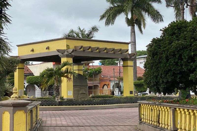 Colossal head in Santiago Tuxtla in Veracruz, Mexico