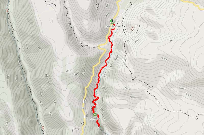 Imbros Gorge map of the hike