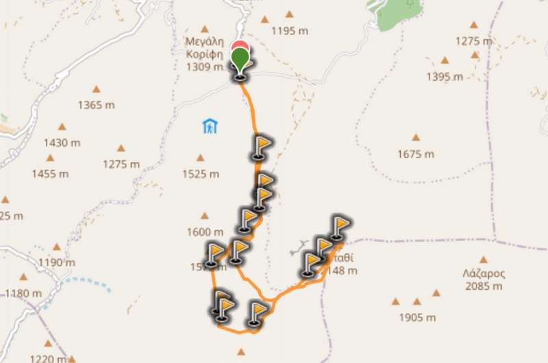 Map of Mount Dikti - Spathi hike