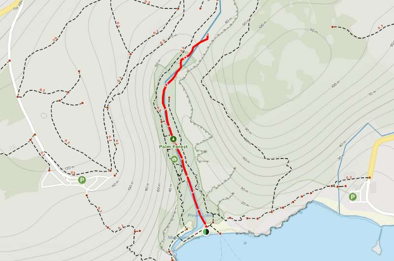 Map of Preveli Palm Forest hike