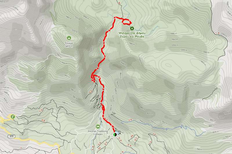 Rouvas Gorge in Crete map