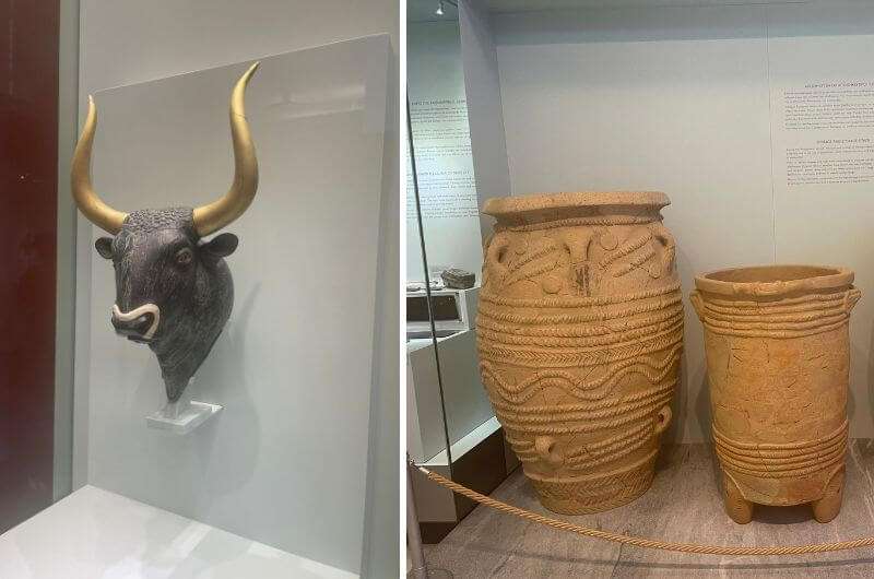Exhibited items at the Archeological Museum in Heraklion, Crete