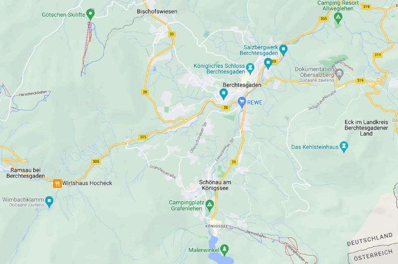 Map of day 4 Bavaria Itinerary