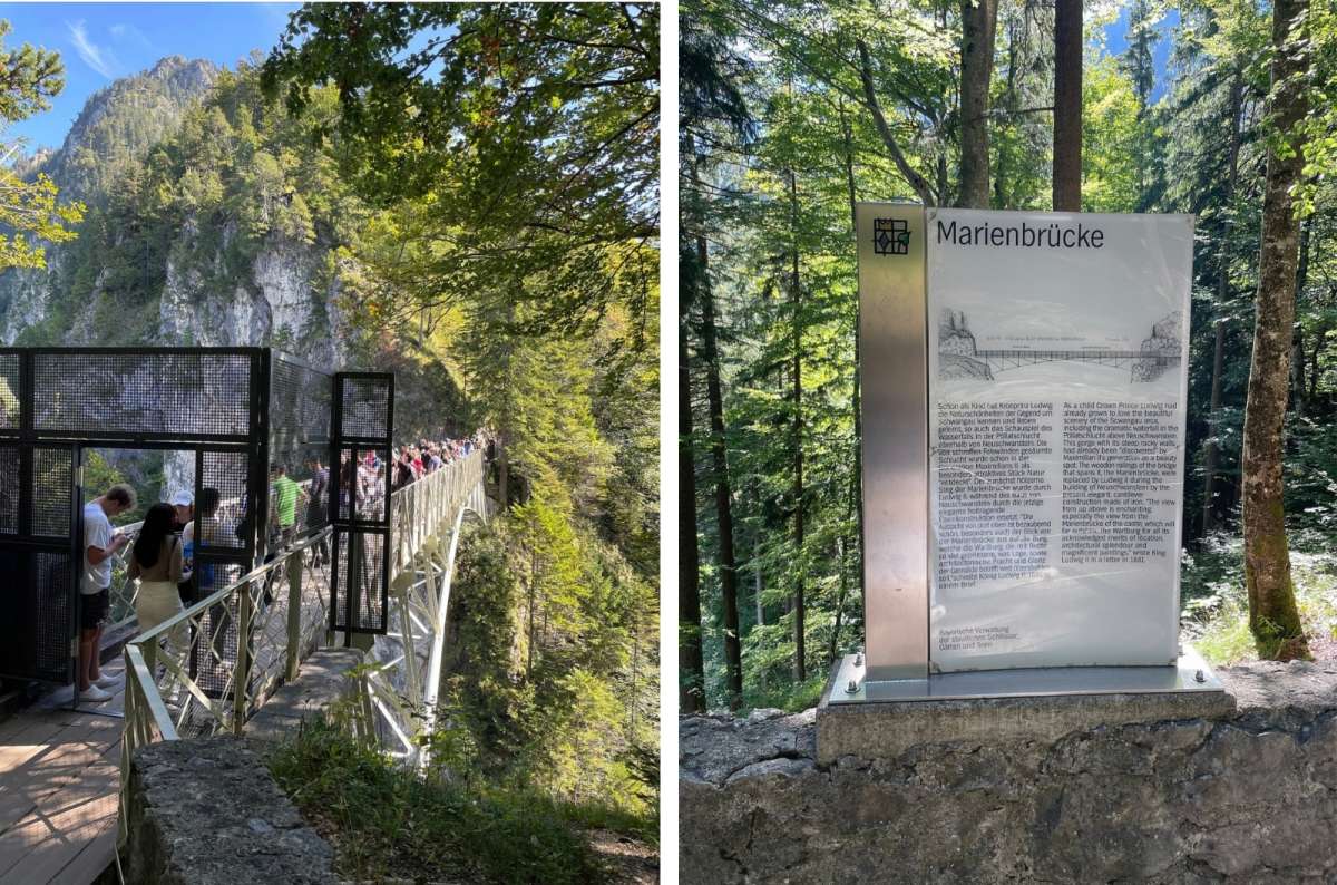 photo of the crowd and the info board from the Queen Mary’s Bridge, Germany