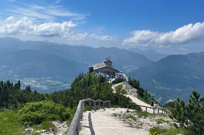 Tourists taking picture with Eagle's Nest