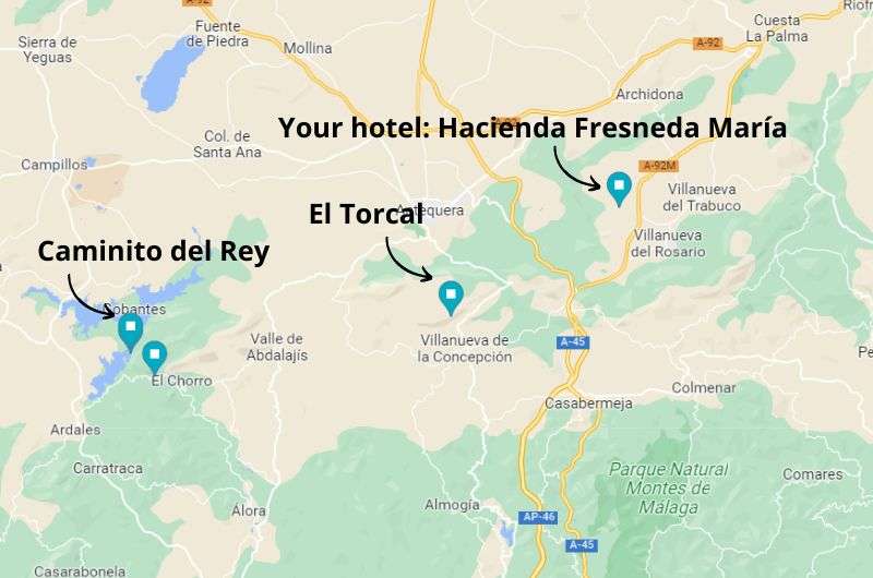 Map of day 5 on Southern Spain itinerary: Cordoba