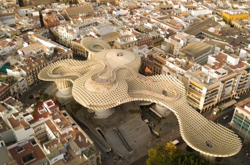 Metropol Pasarol aerial shot, Sevilla itinerary
