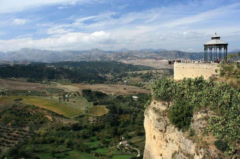Ronda viewpoint at Paseo de Blas Infante, Andalusia, Spain