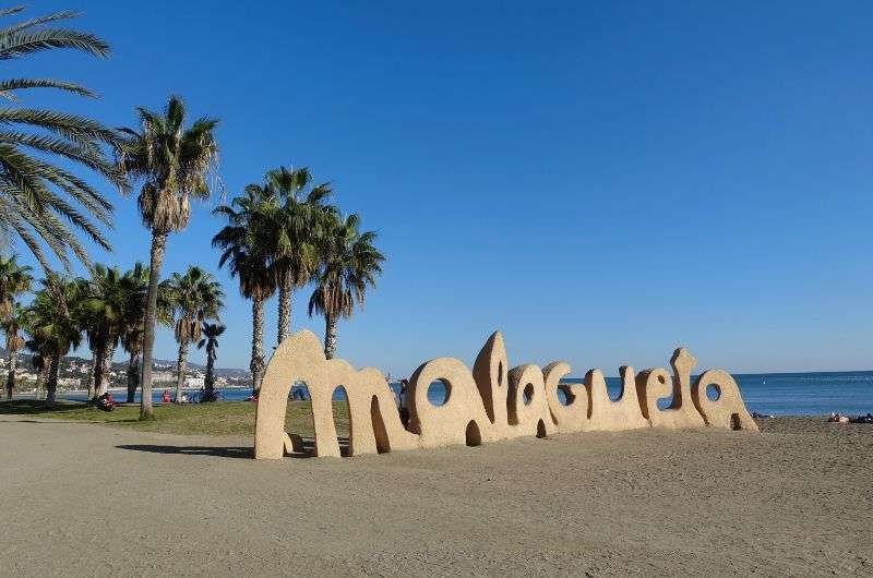 Malagueta Beach in Malaga, Andalusia 