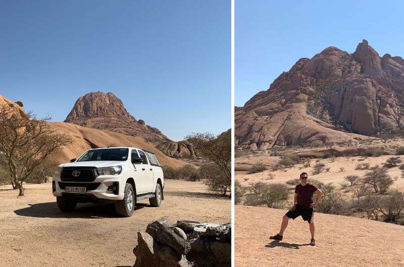 4WD driving through the Namibian roads 