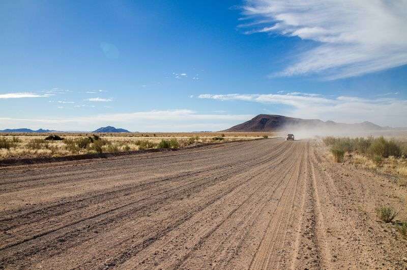 A typical dirt road in Namibia