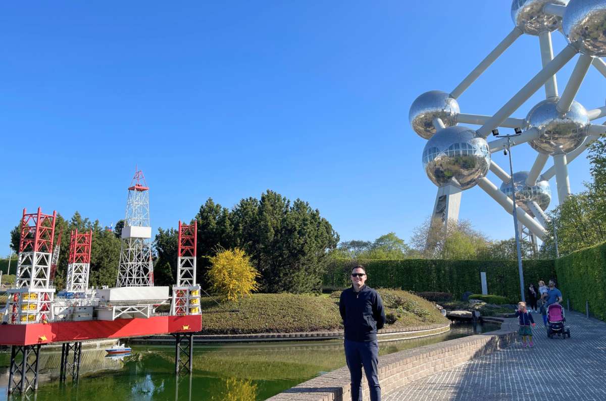 Mini-Europe display and Atomium structure in Brussels, Belgium, photo by Next Level of Travel