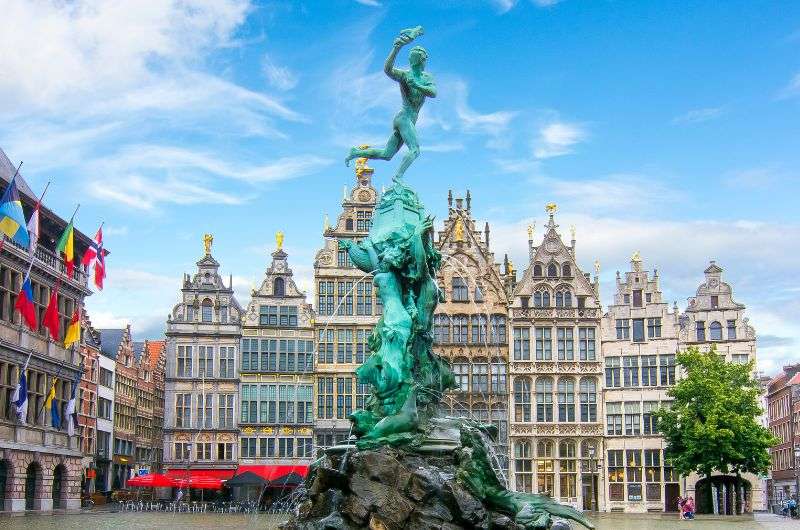 The Brabo’s Monument at Grote Markt in Antwerp, Belgium