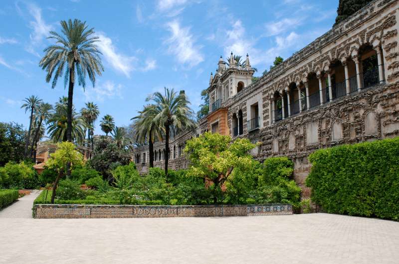 The Royal Alcazar of Sevilla and gardens in Andalusia, Spain