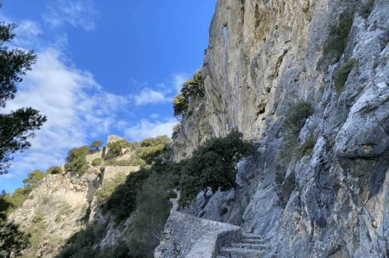 The stairs on the hike to Alaro Castle, Tramuntana Mallorca