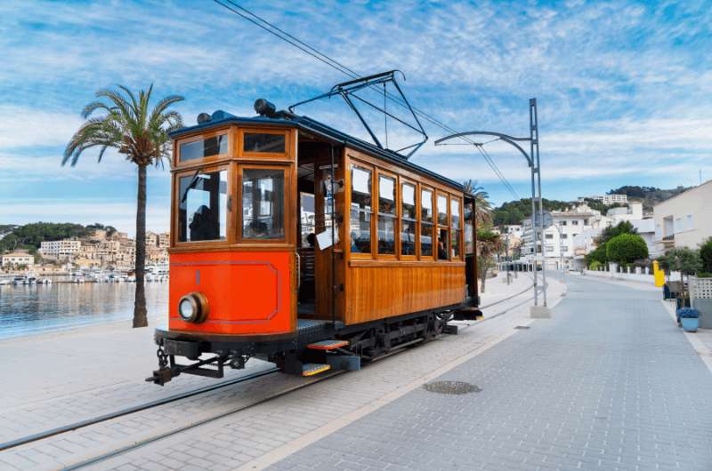 The wooden tram at Port Soller