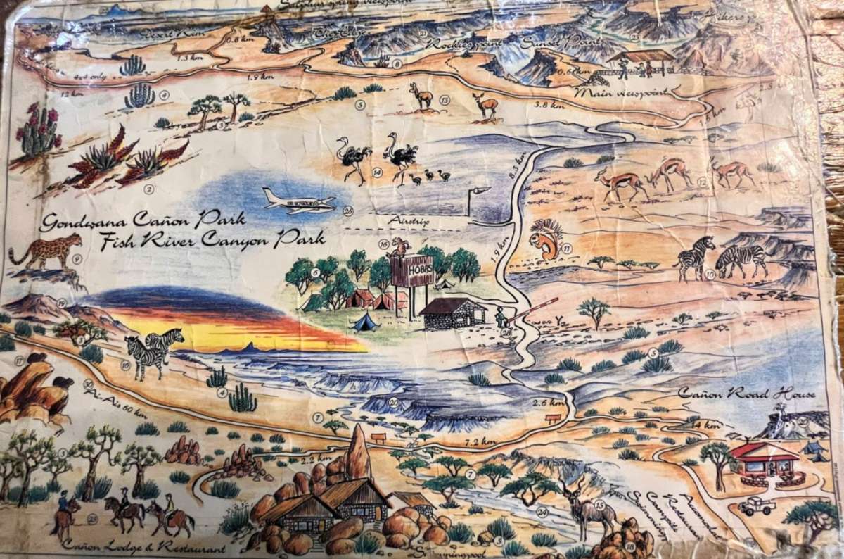 Illustrated map of Fish River Canyon Park in Gondwana Canyon Park, Namibia