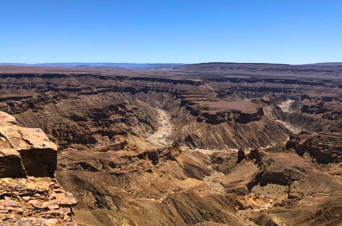 Panoramic view from Fish River Canyon viewpoint near Hobas, Namibia
