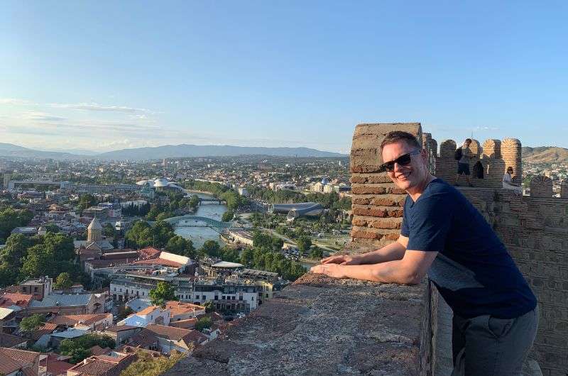 A tourist in Tbilisi Old Town, Georgia