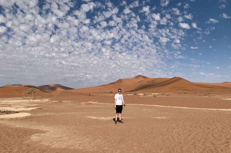 Picture of a tourist in the Namib Naukluft National Park, Namibia