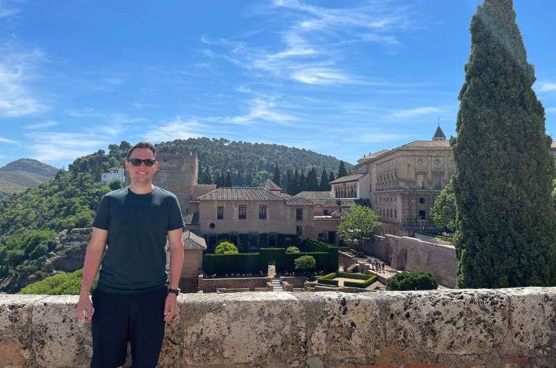 A tourist at the Alhambra, Granada, Spain