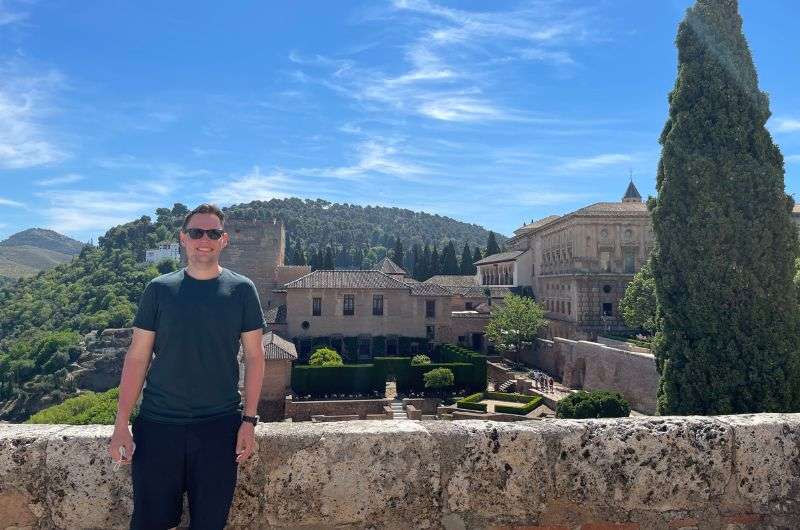 A tourist at the Alhambra, Granada, Spain