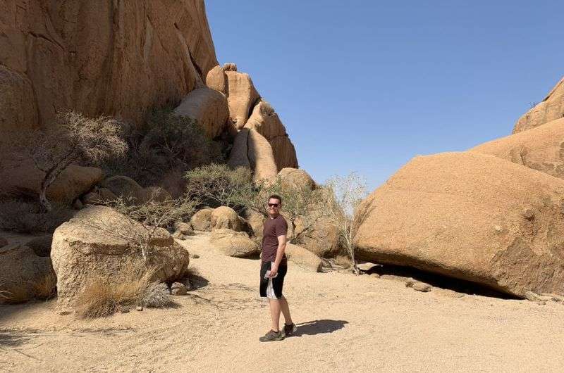 Tourist in Namib Desert