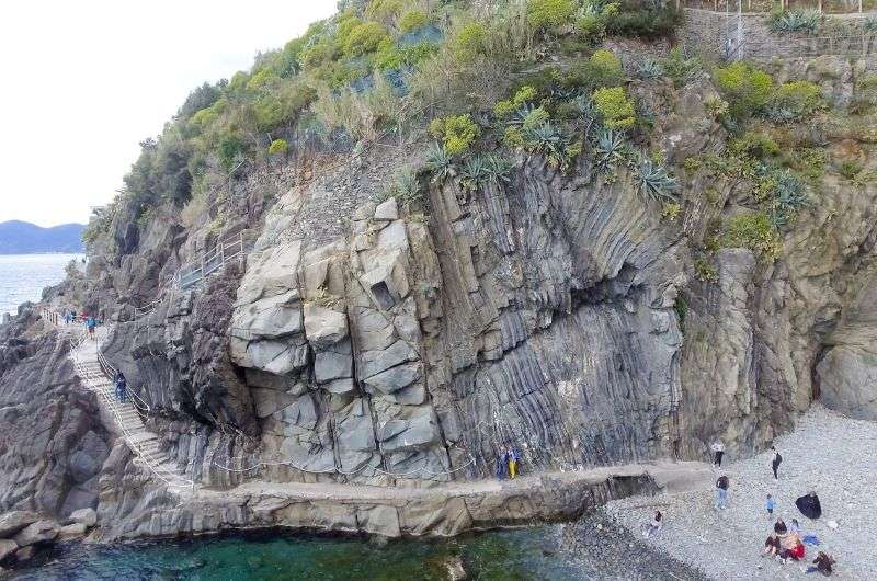 The Via Beccara hike staircase in Cinque Terre, Italy