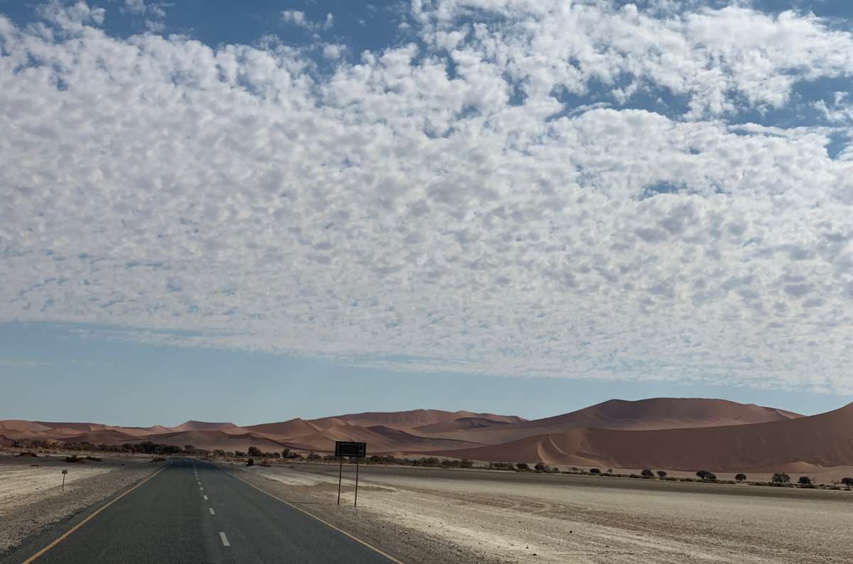 a photo of the drive along the road between the cities of Namibia, photo by Next Level of Travel