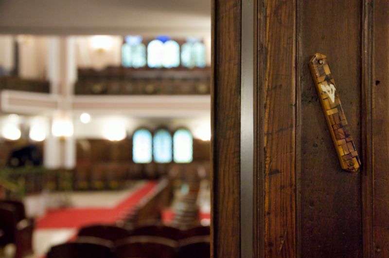 The wooden box Mezuzah in Israel