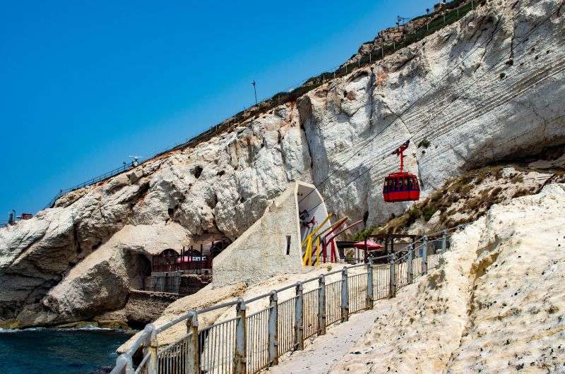 A cable car ride at Rosh HaNikra in Akko, Israel