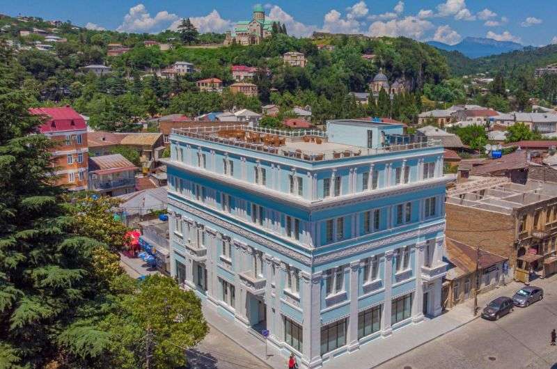 Newport Hotel exterior in Kutaisi Old Town, Georgia