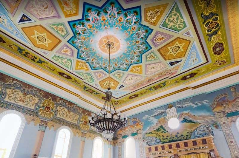 The ceiling design of Kutaisi Synagogue, Georgia
