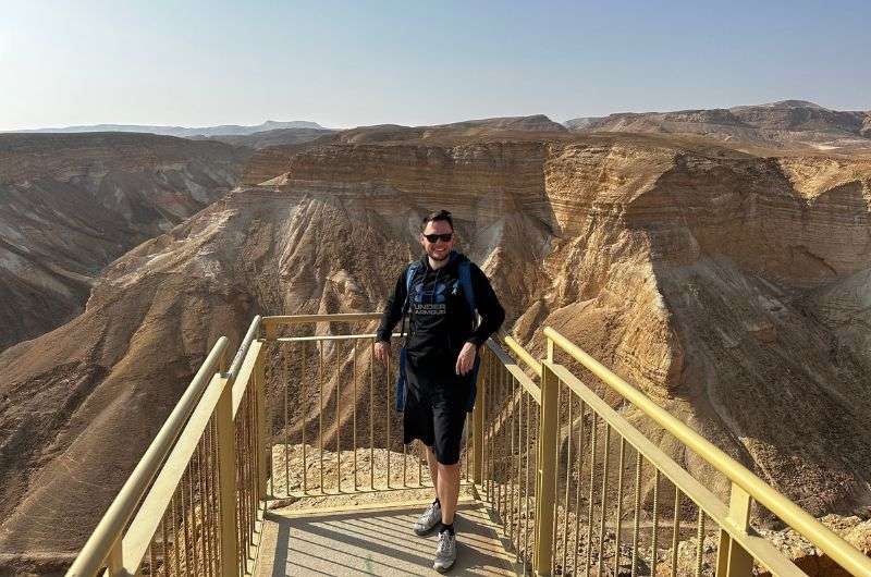 A tourist visiting Masada in Israel
