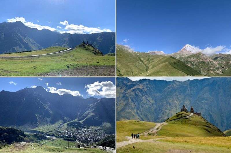 Views from Gergeti Trinity Church hike in Georgia