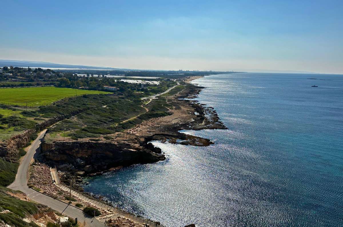 Clifftop view over the Mediterranean coast near Rosh Hanikra Grottoes, one of the most beautiful places in Israel, photo by Next Level of Travel